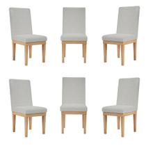 KIT 6 Cadeiras Reforçada para Mesa de Jantar Luxo Linho