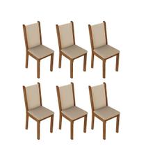 Kit 6 Cadeiras Rustic Crema Pérola Madesa 4291
