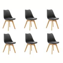 Kit 6 Cadeiras Saarinen Wood Com Estofamento Várias Cores - Oficial Webshop