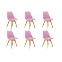 Kit 6 Cadeiras Saarinen Wood Com Estofamento Várias Cores - Oficial Webshop