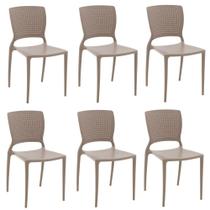 Kit 6 Cadeiras Safira Camurça Tramontina 92048/210