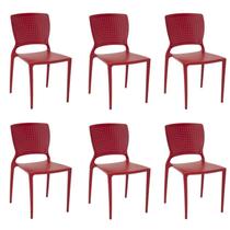 Kit 6 Cadeiras Safira Vermelha Tramontina 92048/040