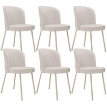 Kit 6 Cadeiras Sala de Jantar Estofada Gavi Arena L02 Linho Cru - Lyam Decor Kit 6 Cadeiras Sala de Jantar Estofada Gavi Arena L02 Linho Cru - Lyam Decor