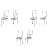 Kit 6 Cadeiras Sala de Jantar Metal Branco Tampo Com Espuma Kit 6 Cadeiras Sala de Jantar Metal Branco Tampo Com Espuma