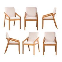 Kit 6 Cadeiras Sala de Jantar Pequi com Braço CabeCasa MadeiraOriginals