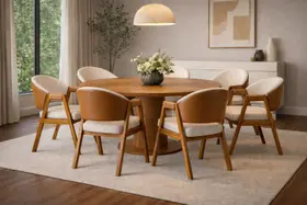 Kit 6 Cadeiras Sala de Jantar Premium com Braço Madeira Maciça Movellu Home Kit 6 Cadeiras Sala de Jantar Premium com Braço Madeira Maciça Movellu Home