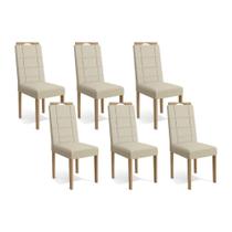 Kit 6 Cadeiras Sala Jantar 2CAD150EA 6 Un Eucalipto/Suede Bege A036 - Kappesberg