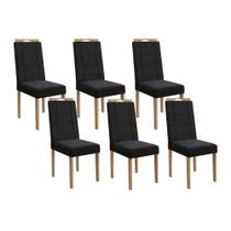 Kit 6 Cadeiras Sala Jantar 2CAD150EA 6 Un Eucalipto/Suede Preto A038 - Kappesberg Kit 6 Cadeiras Sala Jantar 2CAD150EA 6 Un Eucalipto/Suede Preto A038 - Kappesberg