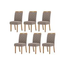 Kit 6 Cadeiras Sala Jantar Bella 6 Un Nature/Suede Light Marrom Amendoa - Henn Kit 6 Cadeiras Sala Jantar Bella 6 Un Nature/Suede Light Marrom Amendoa - Henn