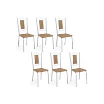 Kit 6 Cadeiras Sala Jantar Florença 2C005 Aço 6 Uni Cromada/Capuccino - Kappesberg Kit 6 Cadeiras Sala Jantar Florença 2C005 Aço 6 Uni Cromada/Capuccino - Kappesberg