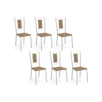 Kit 6 Cadeiras Sala Jantar Florença C005 6 Un Cromada/Capuccino - Kappesberg