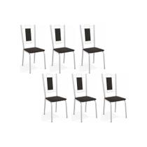 Kit 6 Cadeiras Sala Jantar Florença C005 6 Un Cromada/Preto 110 - Kappesberg
