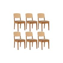 Kit 6 Cadeiras Sala Jantar Havana Premium 6 Un Naturalle/Linho Bege Turim - Rufato