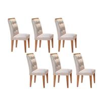 Kit 6 Cadeiras Sala Jantar Imperatriz 6 Un Capuccino/Suede Creme - Rufato