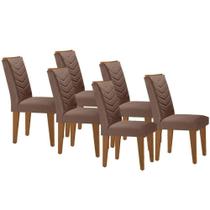Kit 6 Cadeiras Sala Jantar Londrina 6 Un Capuccino/Suede Capuccino - Rufato