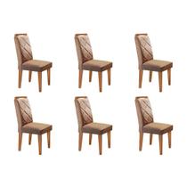 Kit 6 Cadeiras Sala Jantar Melissa 6 Un Imbuia/Linho Turim - Rufato