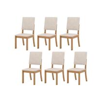 Kit 6 Cadeiras Sala Jantar Milla 6 Un Nature/Suede Light Linho - Henn Kit 6 Cadeiras Sala Jantar Milla 6 Un Nature/Suede Light Linho - Henn