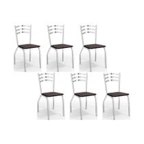 Kit 6 Cadeiras Sala Jantar Portugal C007 6 Un Cromada/Preto 110 - Kappesberg Kit 6 Cadeiras Sala Jantar Portugal C007 6 Un Cromada/Preto 110 - Kappesberg