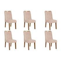 Kit 6 Cadeiras Sala Jantar Stela 6 Un Ipe/Suede Kraft - DJ Móveis