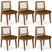 Kit 6 Cadeiras Sextavada Maine Freijó/material sintético Caramelo - Móveis Arapongas