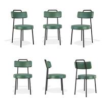 Kit 6 Cadeiras Ster Fixamaterial sintético Verde Sala de Jantar - Belliv Decor Kit 6 Cadeiras Ster Fixamaterial sintético Verde Sala de Jantar - Belliv Decor