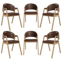 Kit 6 Cadeiras Suellen Luxo Reforçada Mesa de Jantar material sintético Kit 6 Cadeiras Suellen Luxo Reforçada Mesa de Jantar material sintético