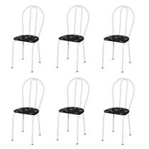 Kit 6 Cadeiras Tubulares p/ Cozinha Sala de Jantar Varanda Branco Liso - Artefamol