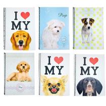 Kit 6 Cadernos Capa Dura Espiral Love Pets Acessórios Escolar Kit 6 Cadernos Capa Dura Espiral Love Pets Acessórios Escolar