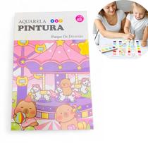Kit 6 Cadernos Pintura Infantil Bob Guds com Tinta Guache Pincel Diversão e Criatividade em Cada Página