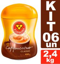 Kit 6 Café Pó Cappuccino Classic 400g 3 Corações 20 Porções