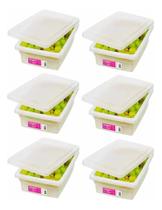 Kit 6 Caixa 2,5 Litros Branca Armazena Açougue Aves Carnes Multiuso Kit 6 Caixa 2,5 Litros Branca Armazena Açougue Aves Carnes Multiuso