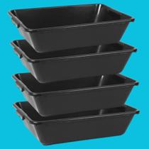 Kit 6 Caixa De Massa Plástica 20L Construção Resistente Lavável Masseira Caçamba Concreto Cimento