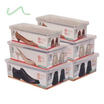 Kit 6 Caixa De Sapato Transparente Organizar Tamanhos P M G Kit 6 Caixa De Sapato Transparente Organizar Tamanhos P M G