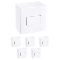 Kit 6 Caixa de Sobrepor com 1 Interruptor Simples 10a 75x75m