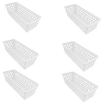 Kit 6 Caixa Multiuso Comprido Retangular Branco Uninjet Kit 6 Caixa Multiuso Comprido Retangular Branco Uninjet