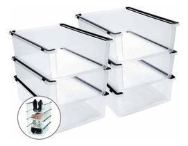 Kit 6 Caixa Multiuso Organizador Plástico Empilhável Ordene Kit 6 Caixa Multiuso Organizador Plástico Empilhável Ordene