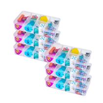 Kit 6 Caixa Organizadora 7 Divisórias Plástica Transparente