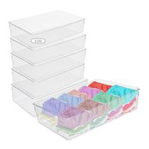 Kit 6 Caixa Organizadora Acrílico Armário Calcinha e Cueca