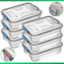 Kit 6 Caixa Organizadora Container 10 Litros C/ Tampa e Trava