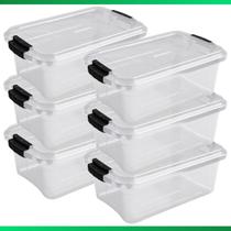 Kit 6 Caixa Organizadora Container 3 Litros C/ Tampa e Trava