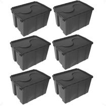Kit 6 Caixa Organizadora Container 56L Com Tampa S Bernardo Kit 6 Caixa Organizadora Container 56L Com Tampa S Bernardo