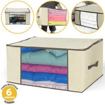 Kit 6 Caixa Organizadora De Guarda Roupa Organizador Closet Armário Multiuso TNT 60x45x30cm