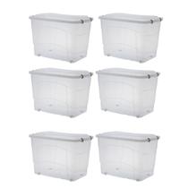 Kit 6 Caixa Organizadora Gigante Container 150l Com Roda