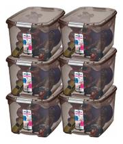 Kit 6 Caixa Organizadora Multiuso Sanremo 29 Litros Preta Fumê