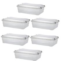 Kit 6 Caixa Organizadora Pratic Box 10L Transparente