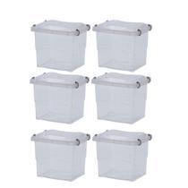 Kit 6 Caixa Organizadora Pratic Box 3 Litros Com Travas