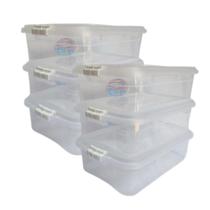 Kit 6 Caixa Organizadora Transparente Multiuso 10 Litro c/ Tampa