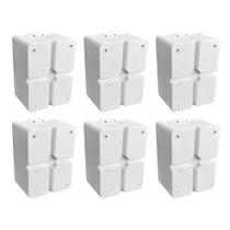 Kit 6 Caixa Plástica Balun Protetora de Cabos de Câmera de Segurança Cftv Branco 9x6,5cm - Acton Kit 6 Caixa Plástica Balun Protetora de Cabos de Câmera de Segurança Cftv Branco 9x6,5cm - Acton