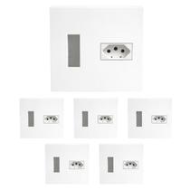 Kit 6 Caixa Sobrepor Tomada 20A/250V Branco p/ Disjuntor 4x4