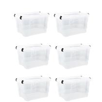 Kit 6 Caixas 45L Grande Multiuso Com Travas 0668T JAGUAR Kit 6 Caixas 45L Grande Multiuso Com Travas 0668T JAGUAR